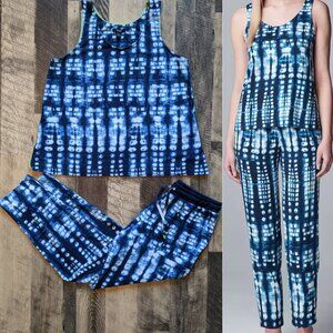 Simply Vera Wang Pajama Tank & Pants Set Medium Blue Tie Dye